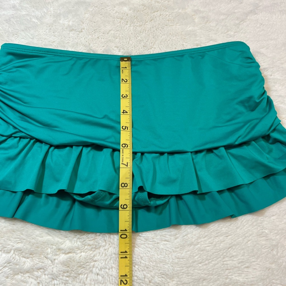 Apt 9 Emerald Green Ruffled Hem Swim Skirt Size 6 - Picture 6 of 13